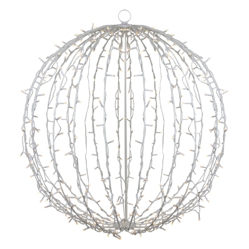 NORTHLIGHT  34" Led Lighted Christmas Hanging Ball Decoration - Warm Lights In White