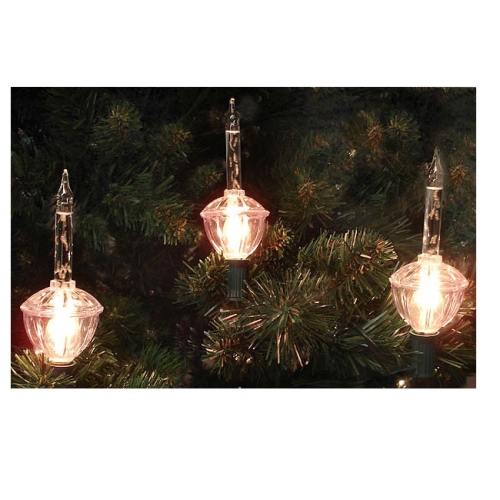 7-Count Clear Retro Christmas Bubble Light Set, 6ft Green Wire