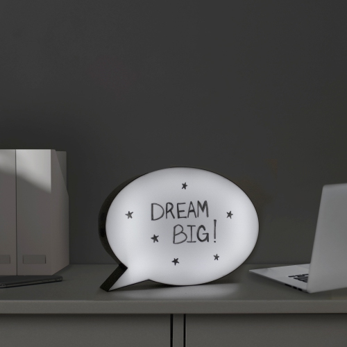 Tableau blanc à effacement à sec illuminé à DEL de 12 po