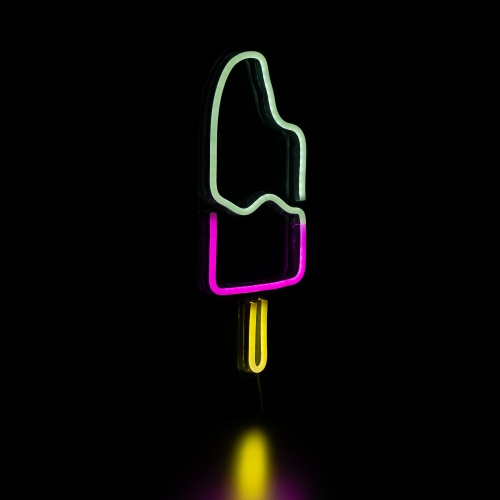 17.75" Pink and White Popsicle LED Neon Style Wall Sign