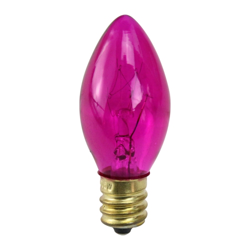 Pack of 25 Incandescent C7 Pink Christmas Replacement Bulbs