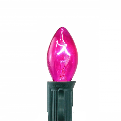 Pack of 25 Incandescent C7 Pink Christmas Replacement Bulbs