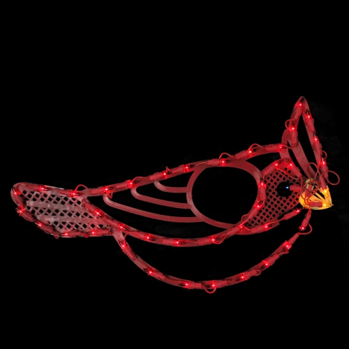 Lighted Red Cardinal Bird Christmas Window Silhouette 12.5 Inch