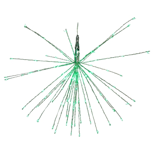 NORTHLIGHT  20" Led Lighted Firework Silver Branch Hanging Decor - In Green