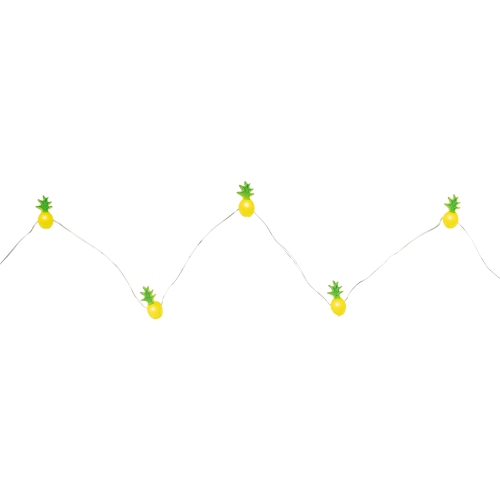 NORTHLIGHT  10-Count Led And Green Pineapple Fairy Lights - Warm White In Yellow