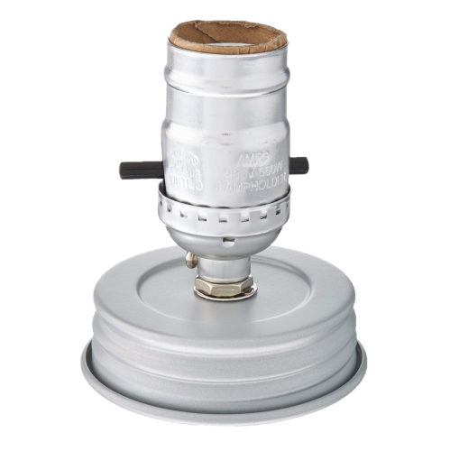 DARICE  Cleveland Vintage Lighting Canning Jar Light Bulb Lamp Adapter In Silver