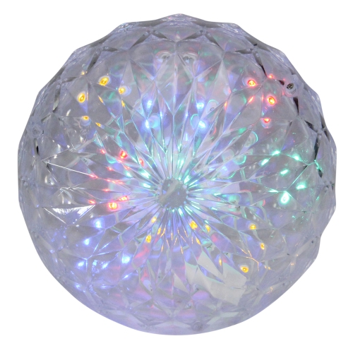 NORTHLIGHT  6" Led Lighted Multi-Color Hanging Crystal Sphere Outdoor Christmas Decoration
