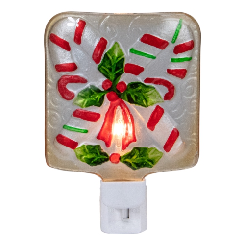 4" Green and Red Candy Canes Christmas Night Light