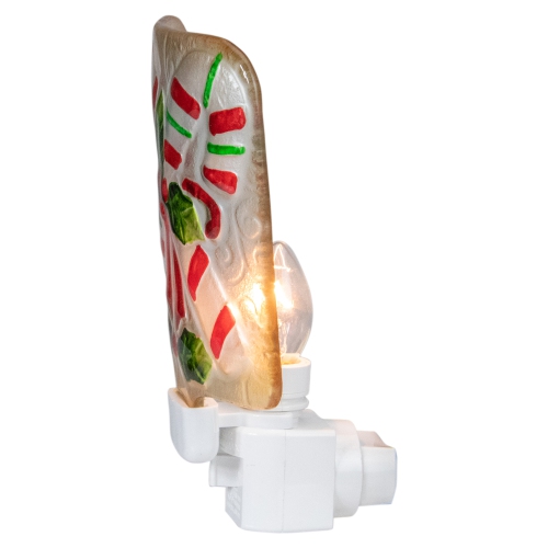 4" Green and Red Candy Canes Christmas Night Light