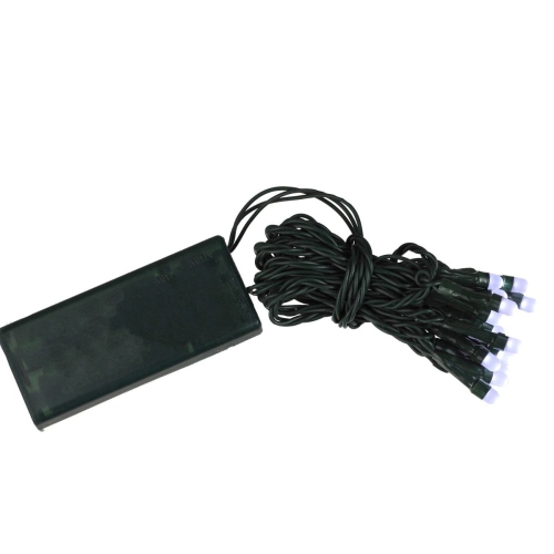 20 Battery Operated White LED Micro Rice Christmas Lights - 7.25 ft Green Wire