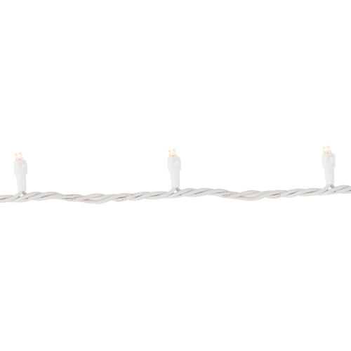 100-Count Warm White LED Wide Angle Christmas Lights - 33 ft White Wire