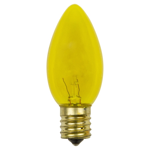 Pack of 25 Incandescent Yellow C9 Christmas Replacement Bulbs