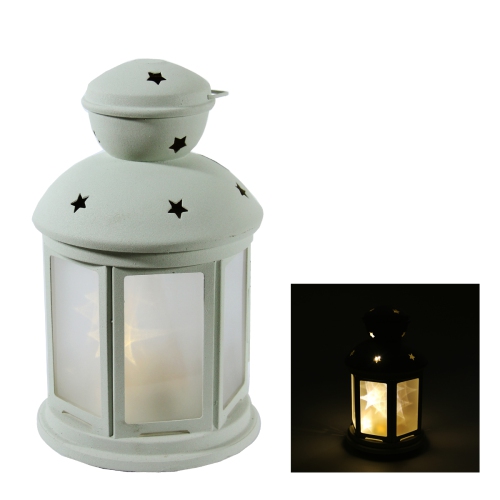 8" Battery Operated White LED Lighted Invisilite Holographic Star Christmas Lantern - Warm White Lights