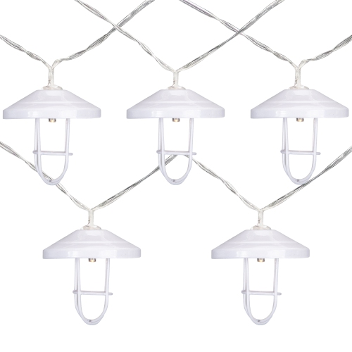 NORTHLIGHT  10 B/o Led Warm Lantern Christmas Lights - 3' Clear Wire In White