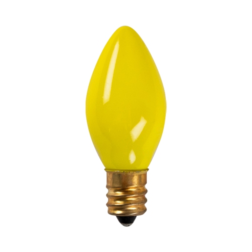 Pack of 25 Incandescent C7 Opaque Yellow Christmas Replacement Bulbs