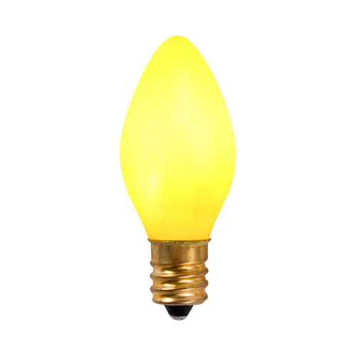 Pack of 25 Incandescent C7 Opaque Yellow Christmas Replacement Bulbs
