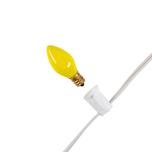 Pack of 25 Incandescent C7 Opaque Yellow Christmas Replacement Bulbs