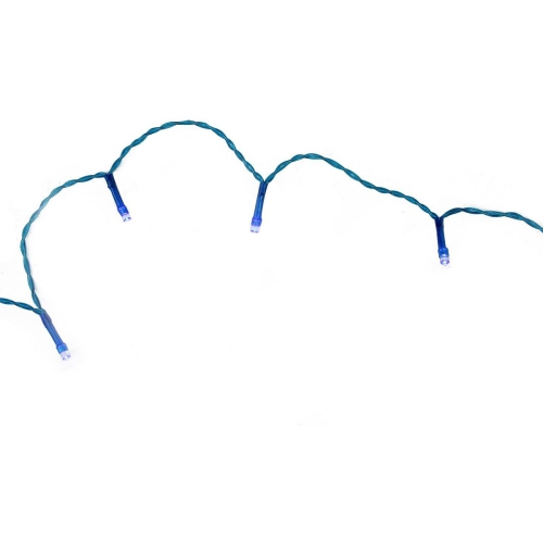 20 Battery Operated Blue LED Wide Angle Christmas Lights - 6.25 ft Blue Wire