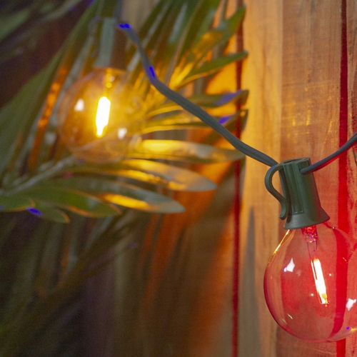 10ct Multi Color LED G50 Globe Christmas Light Set, 10ft Green Wire