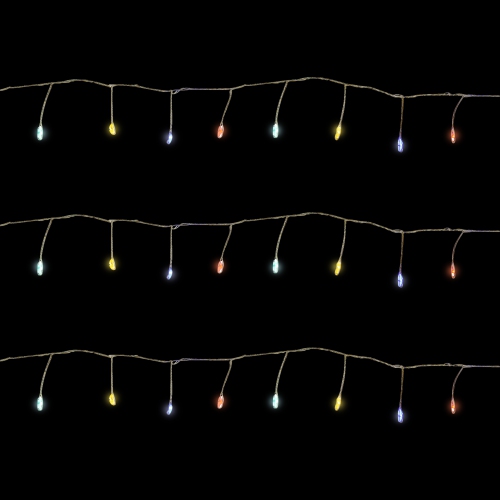 Set of 40 Multi-Color LED Fairy Christmas Lights with Remote Control 6'