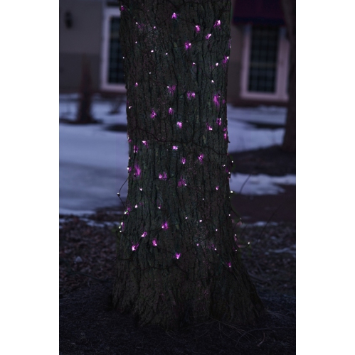 2' x 8' Purple Mini Tree Trunk Wrap Christmas Net Lights - Brown Wire