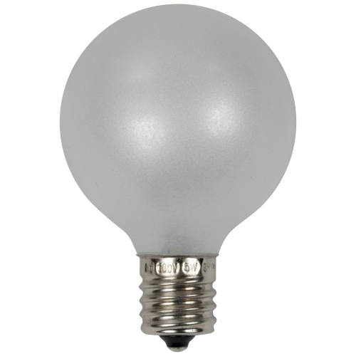 Pack of 10 Pearl White G50 Globe Replacement Christmas Bulbs