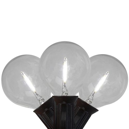 NORTHLIGHT  10Ct Pure Led G50 Globe Christmas Light Set, 10Ft Black Wire In White