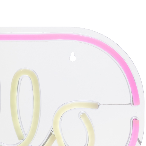17" Pink and White 'Hello' Word Bubble LED Neon Style Wall Sign