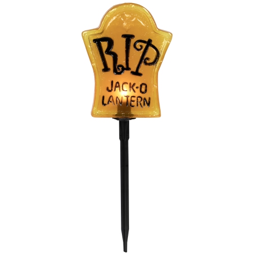 Set of 3 Tombstone Halloween Pathway Markers - 3.5ft Black Wire