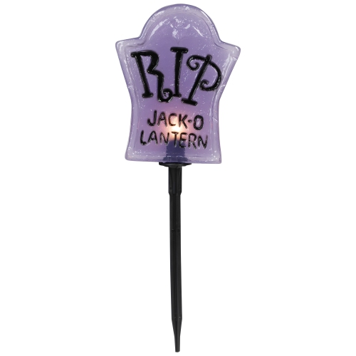 Set of 3 Tombstone Halloween Pathway Markers - 3.5ft Black Wire