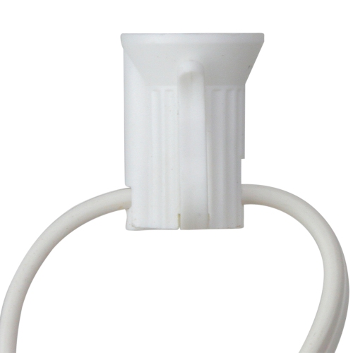 Jeu de douilles pour lumières de Noël commerciales C7, fil blanc, calibre 18, 100 pi