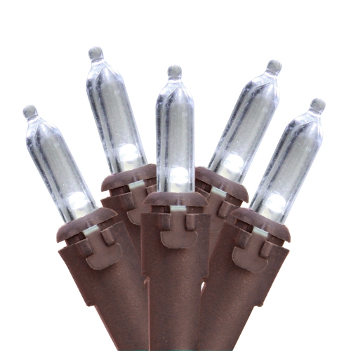 NORTHLIGHT  35 Led Mini Christmas Lights, 11.25 Ft Brown Wire In White