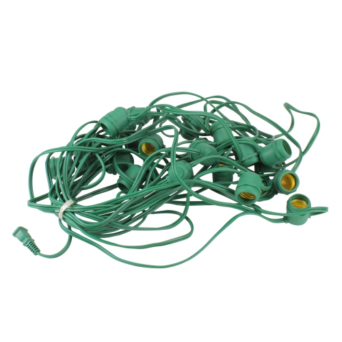 VICKERMAN  48' Commercial E26 Wire Socket Set - 24" Spacing In Green