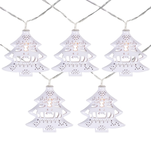 NORTHLIGHT  10 B/o Led Warm Christmas Tree With Deer Lights - 3' Clear Wire In White