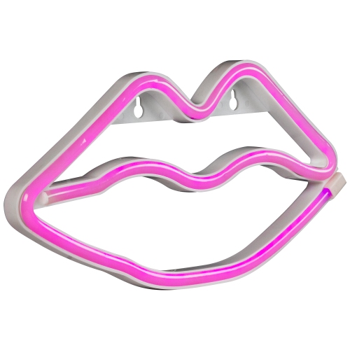 10.5" Pink Lips LED Neon Style Valentine's Day Wall Sign