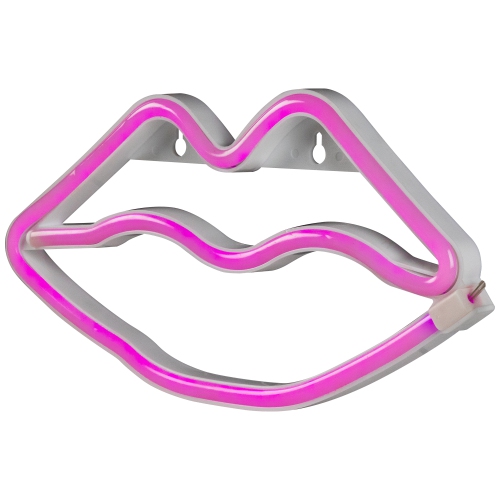 10.5" Pink Lips LED Neon Style Valentine's Day Wall Sign