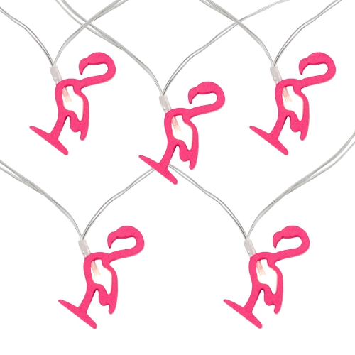 10-Count LED Pink Flamingo Fairy Lights - Warm White