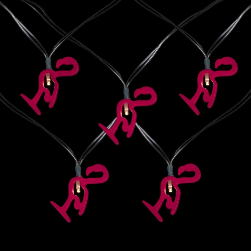 10-Count LED Pink Flamingo Fairy Lights - Warm White