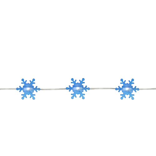 NORTHLIGHT  20-Count Snowflake Led Christmas Fairy Lights, 6Ft Copper Wire In Blue
