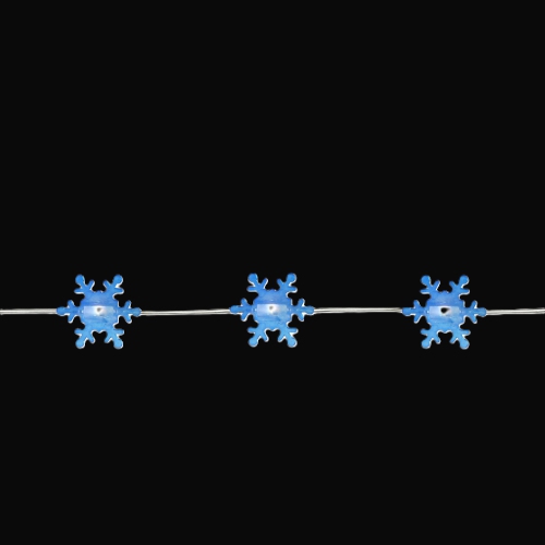 20-Count Blue Snowflake LED Christmas Fairy Lights, 6ft Copper Wire