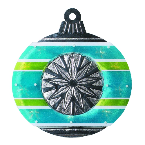 15.5" Lighted Shimmering Blue, Green, White & Silver Ornament Christmas Window Silhouette Decoration
