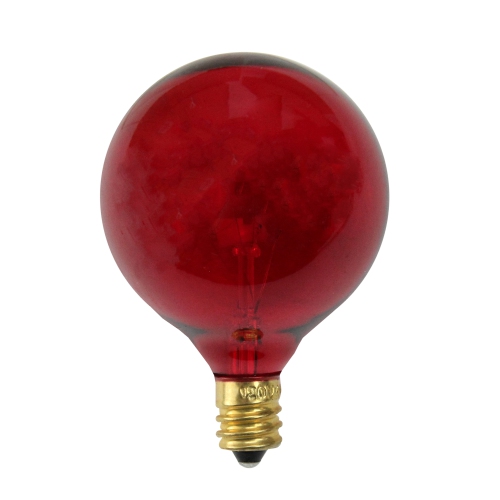 NORTHLIGHT  Pack Of 25 Incandescent G50 Christmas Replacement Bulbs In Red