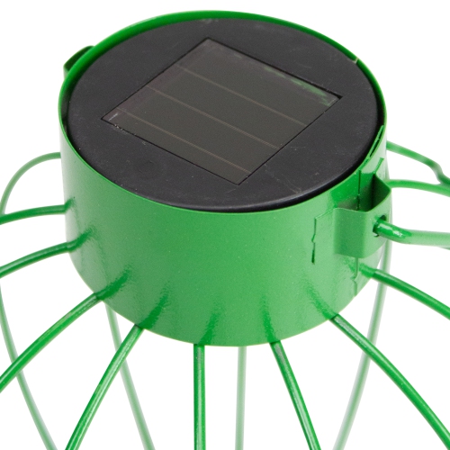 6.5" Green Outdoor Hanging LED Solar Lantern with Handle