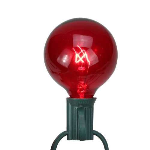NORTHLIGHT  Pack Of 25 G50 Incandescent Christmas Replacement Bulbs In Red Great color good size