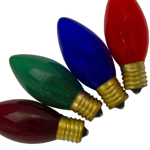 Pack of 4 Multi-Colored C9 Transparent Christmas Replacement Bulbs