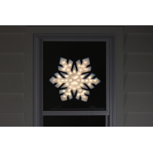20" Lighted Snowflake Christmas Window Silhouette Decoration