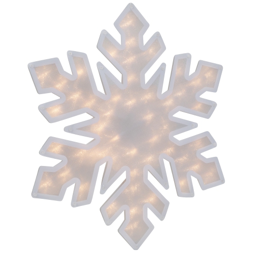 20" Lighted Snowflake Christmas Window Silhouette Decoration