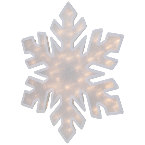 20" Lighted Snowflake Christmas Window Silhouette Decoration