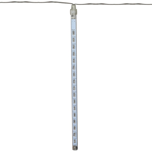 Set of 10 Transparent Dripping Icicle Snowfall Christmas Light Tubes - 14 ft Clear Wire