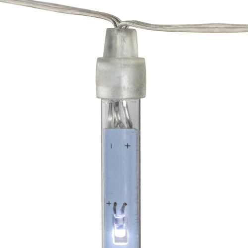 Set of 10 Transparent Dripping Icicle Snowfall Christmas Light Tubes - 14 ft Clear Wire